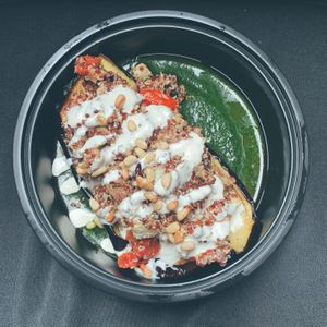 Stuffed eggplant  at Veggies N'at in Pittsburgh