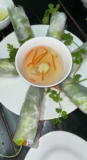 Fresh rice paper rolls   at Katze Vegan & Vegetarian  in Hanoi