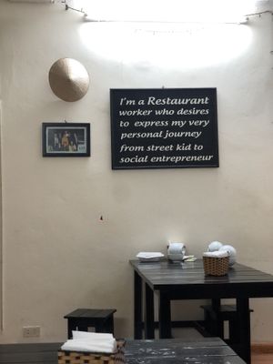 Owner helps street kids…🥺 having two jobs  at Katze Vegan & Vegetarian  in Hanoi