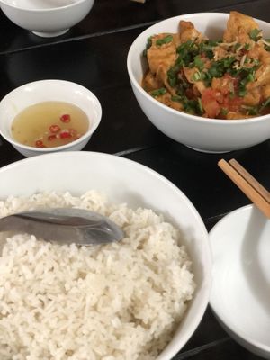 rice and dip  at Katze Vegan & Vegetarian  in Hanoi