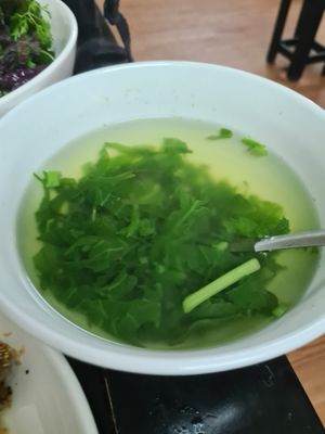 the amazing soup (might not look like much but BELIEVE ME) at Katze Vegan & Vegetarian  in Hanoi