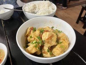 Tofu that comes with your order   at Katze Vegan & Vegetarian  in Hanoi