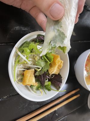 Fresh springrolls  at Katze Vegan & Vegetarian  in Hanoi