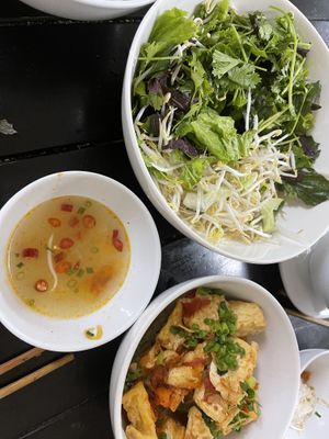 Some of the sidedishes  at Katze Vegan & Vegetarian  in Hanoi