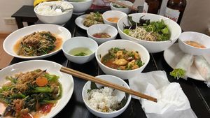 So much tasty vegan food!  at Katze Vegan & Vegetarian  in Hanoi