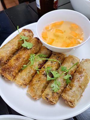 Fried vegan spring rolls at Katze Vegan & Vegetarian  in Hanoi