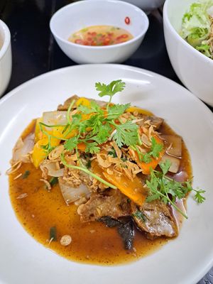 Fried vegan chicken with BBQ sauce at Katze Vegan & Vegetarian  in Hanoi