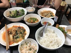 This wasn’t even everything we received. Mind you, we only ordered 3 dishes. 🤩  at Katze Vegan & Vegetarian  in Hanoi