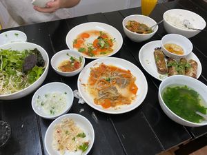The leftover food at Katze Vegan & Vegetarian  in Hanoi