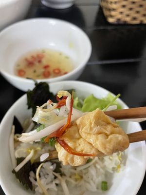 Tofu and greens plus rice  #Veganuary at Katze Vegan & Vegetarian  in Hanoi