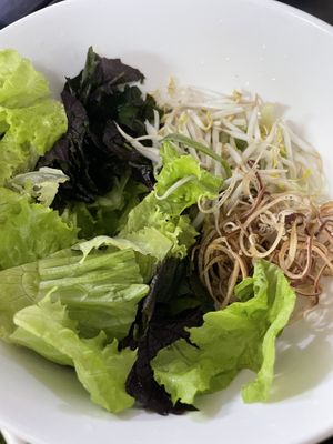 Greens - complimentary with every dish  #Veganuary at Katze Vegan & Vegetarian  in Hanoi