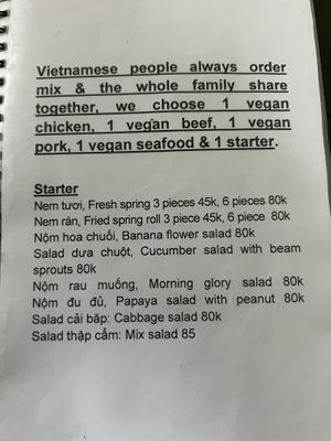  Menu page 2  at Katze Vegan & Vegetarian  in Hanoi
