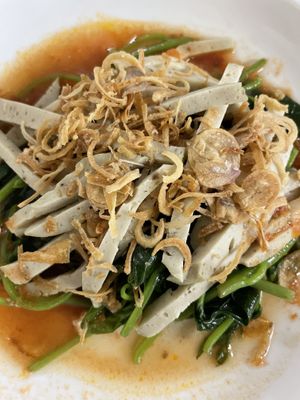 Vegan pork - would rather order beef (1st top left of menu ) #Veganuary at Katze Vegan & Vegetarian  in Hanoi