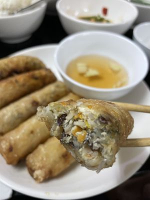 Close-up spring roll #Veganuary at Katze Vegan & Vegetarian  in Hanoi