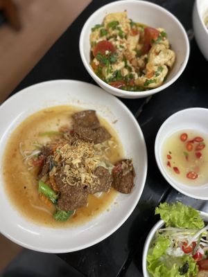 Beef and side dishes   at Katze Vegan & Vegetarian  in Hanoi