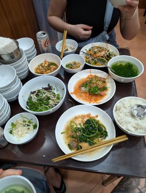 the whole table was full at Katze Vegan & Vegetarian  in Hanoi