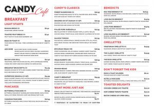Menu 1 of 2 at Candy Cafe Bar in Cairns