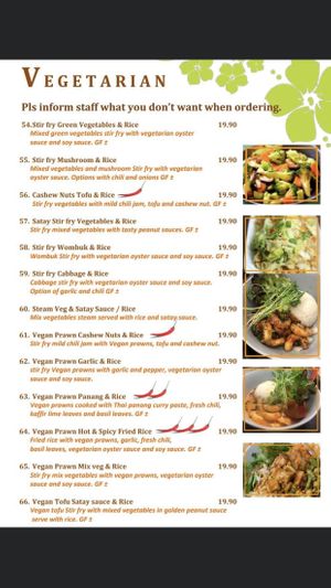 Vegan options  at Boss Noodles in Katoomba