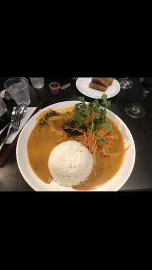 Vegan prawn panang curry  at Boss Noodles in Katoomba