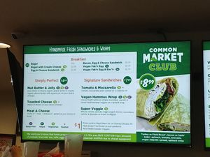 Menu at Common Market Food Co-op in Frederick