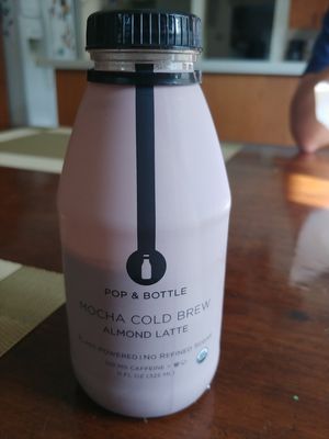 Amazing Vegan drink option: contains only a few vegan ingredients including dates (no sugar), several different flavor options at Common Market Food Co-op in Frederick