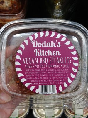 Vegan BBQ steaklets at Common Market Food Co-op in Frederick