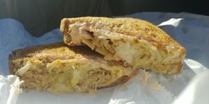 Vegan Ruben: subbed tempeh, super delicious at Common Market Food Co-op in Frederick