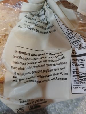 Gluten Free Sandwich Bread is vegan (seven grain) at Common Market Food Co-op in Frederick
