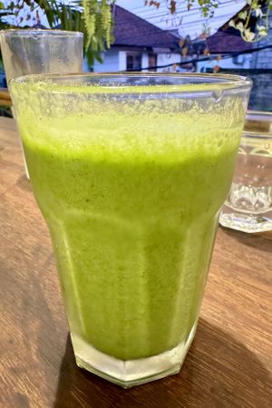 Good Karma smoothie (supports local sea veggie harvesters)  at Healthy Ubud in Ubud