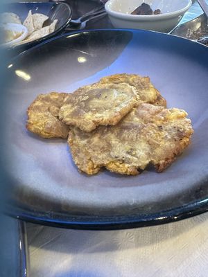 Tostones w Jerk Hummus.   Fantastic and spicy!   at Pink Salt in Jacksonville