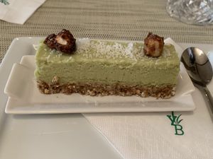 Avocado Cheese cake with almond et hazelnut  at Yogi Booster in Lausanne
