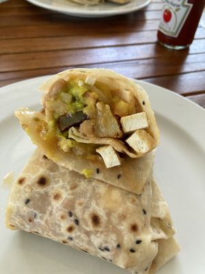 Vegan breakfast wrap   at Breeze in Koh Tao