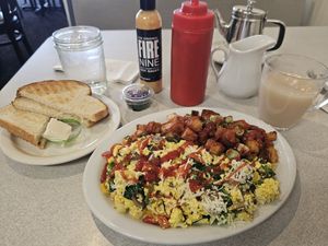 Vegan scramble at Nancy's Café in Auburn