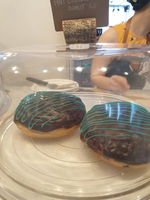 choco mint donut at Vegan & Beyond in Seoul