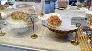 Today's pies and quiche at Vegan & Beyond in Seoul