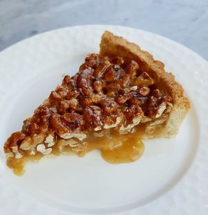 Walnut pie at Vegan & Beyond in Seoul