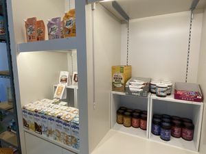 Alll the milks and so many snacks!  at Vegan & Beyond in Seoul