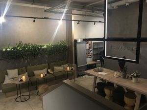 Inside cafe at Holi Yoga & Cafe in Moscow