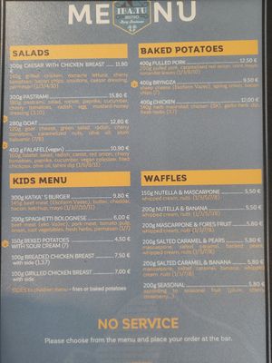 Menu back at IBA.TU Bistro in Vysoke Tatry