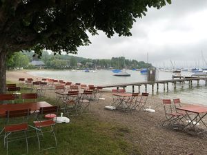 Outside terrasse on a rainy day at STEG 32 in Herrsching Am Ammersee