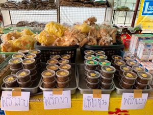 Many product are sale in this resturant at Vegetarian Food by Somjan in Lampang