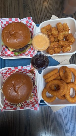 Hungry Jack with Onion Rings & Wise Boy with Tater Tots at Wise Boys Burgers - Auckland CBD in Auckland