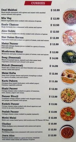 Menu at Gobind Sweets in Thomastown