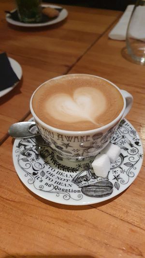 Cappuccino met havermelk at Brasserie de Jasmijn in Harlingen