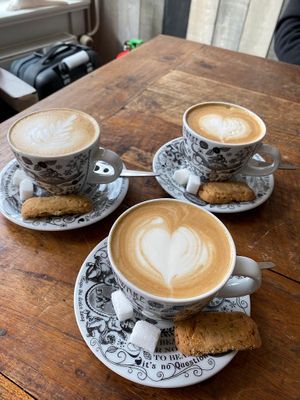 Cappuccino with Oat or soy milk at your choice  at Brasserie de Jasmijn in Harlingen