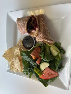 Pulled “pork"  at Rooted Plant-Based Eating in Midland