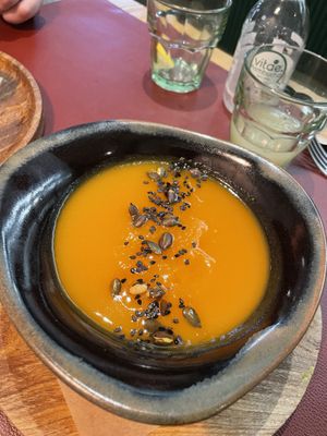 Soup of the day  at Green&Burger - Biocenter in Barcelona