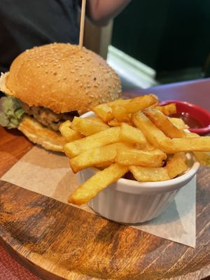 Vegan burger  at Green&Burger - Biocenter in Barcelona