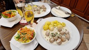 The vegan Königsberger klopse. Really tasty! at Kartoffelhaus in Gottingen