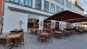 Outside the restaurant.  at Kartoffelhaus in Gottingen